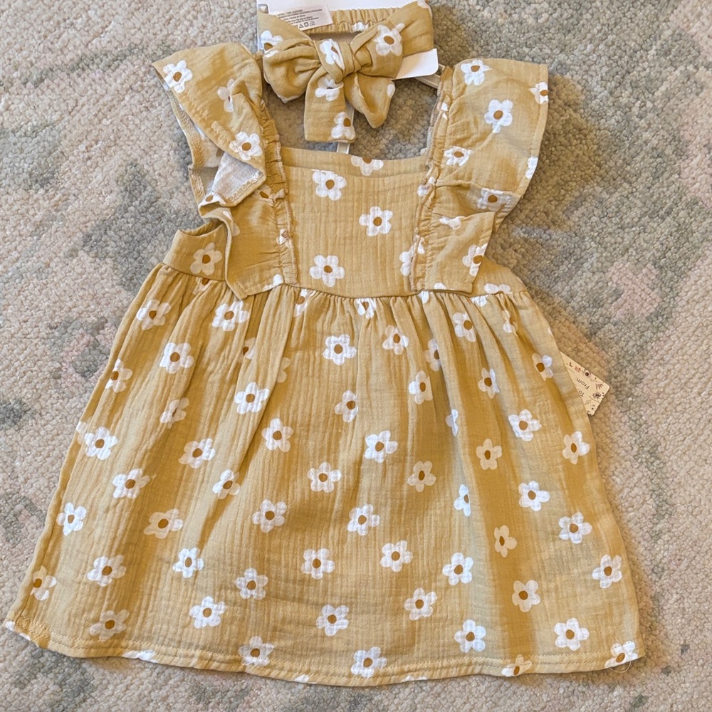 NWT Floral Baby Dress with Bow